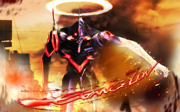 Картинка аниме evangelion монстр робот меха eva