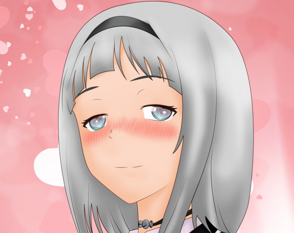 Обои картинки фото аниме, shimoneta, девушка, фон, взгляд