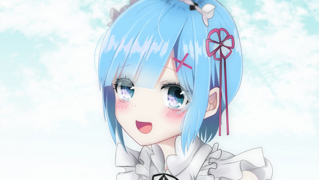 Обои картинки фото аниме, re,  zero kara hajimeru isekai seikatsu, фон, взгляд, девушка