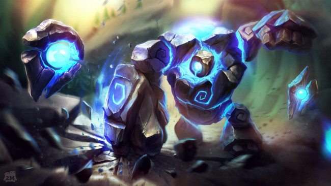Обои картинки фото видео игры, league of legends, магия, камни, существо