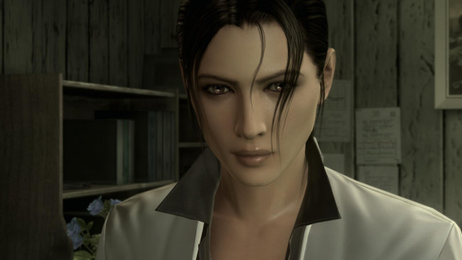 Обои картинки фото видео игры, metal gear solid 4,  guns of the patriots, полки, доктор, девушка