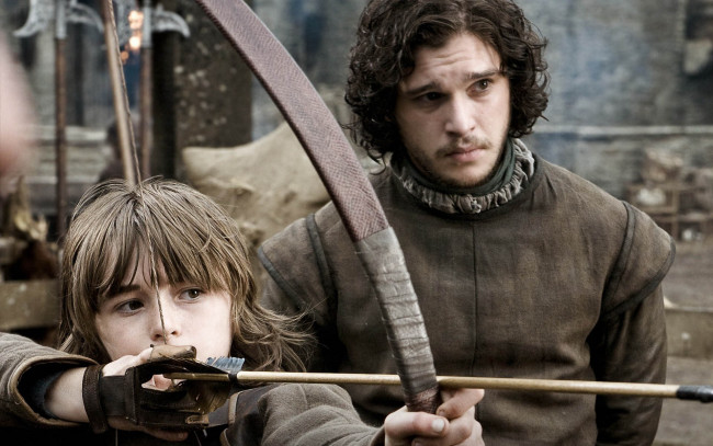 Обои картинки фото кино фильмы, game of thrones , сериал, джон, сноу, лук, бран