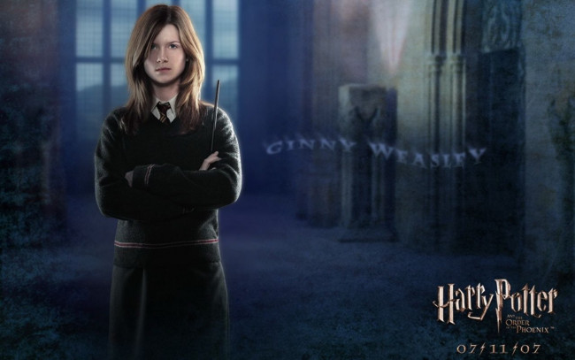 Обои картинки фото кино фильмы, harry potter and the order of the phoenix, палочка, ведьма, джинни, уизли
