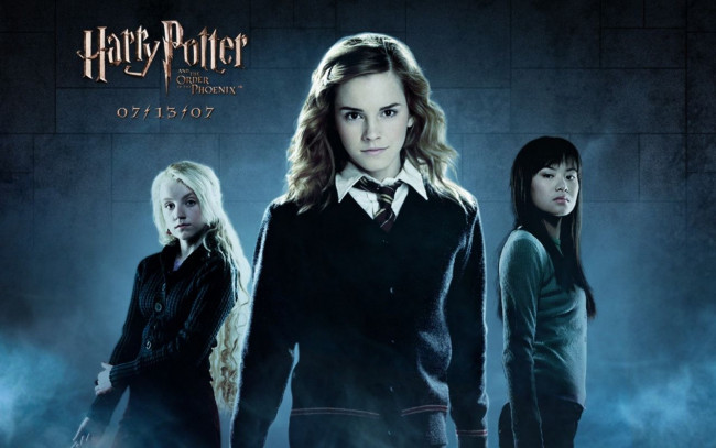 Обои картинки фото кино фильмы, harry potter and the order of the phoenix, джоу, чанг, гермиона, грейнджер, полумна, лавгуд