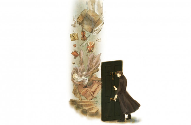 Обои картинки фото sherlock bbc, рисованное, кино, sherlock, bbc