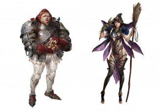 Картинка фэнтези люди рыцарь ведьма метла