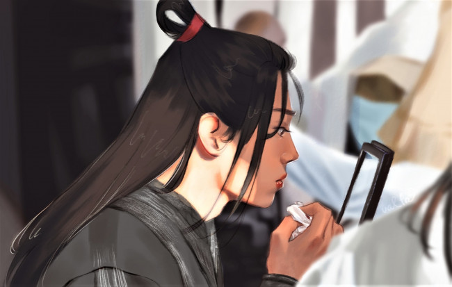 Обои картинки фото рисованное, люди, сяо, джань, костюм, смартфон