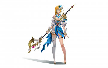 Картинка аниме оружие +техника +технологии девушка посох