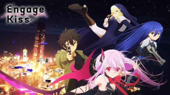 Обои картинки фото engage kiss, аниме, оружие,  техника,  технологии, engage, kiss
