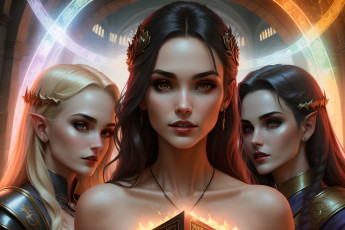 Картинка фэнтези эльфы нейросети графика нейроарт ai art нейронные сети рисунки нейро искусство