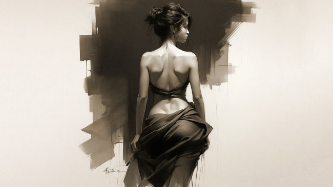 Обои картинки фото рисованное, люди, девушка, нейросеть