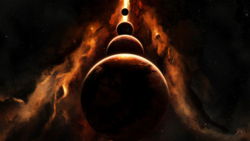 Картинка космос арт планеты туманность