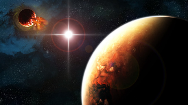 Обои картинки фото космос, арт, планеты