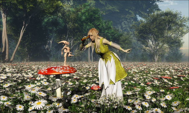 Обои картинки фото 3д, графика, elves, эльфы, фея