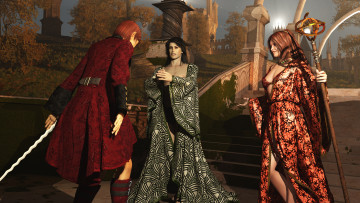 Картинка 3д графика fantasy фантазия мужчина жезл замок девушки