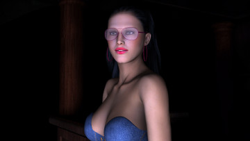 Картинка 3д графика people люди девушка очки