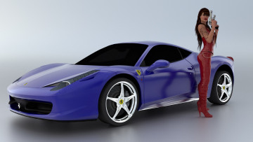 Картинка автомобили 3д оружие девушка автомобиль