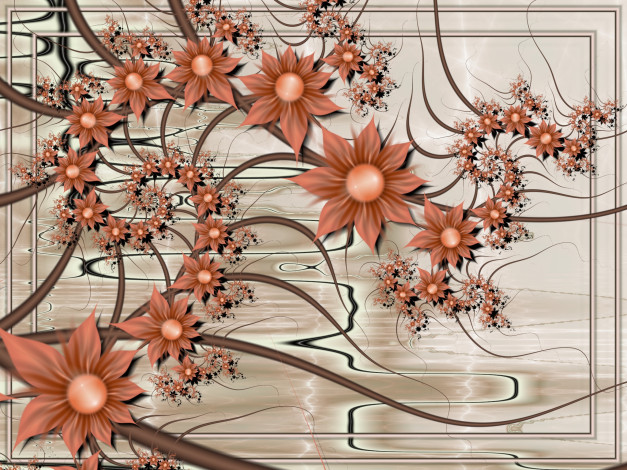 Обои картинки фото 3д, графика, flowers, цветы, фон, цвета, узор