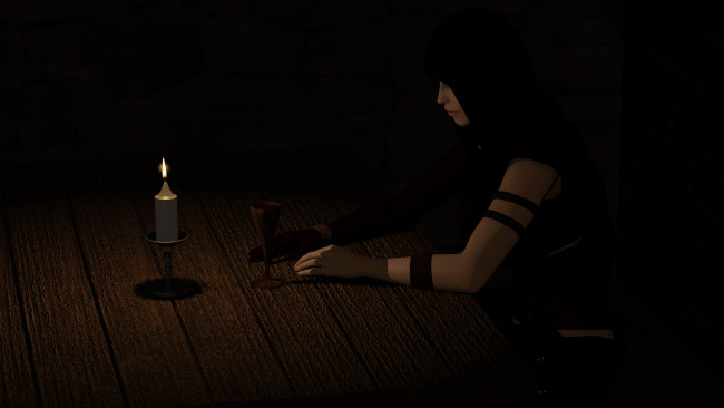 Обои картинки фото 3д, графика, people, люди, свеча, днвушка
