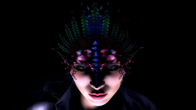 Обои картинки фото 3д, графика, portraits, портрет, лицо, маска
