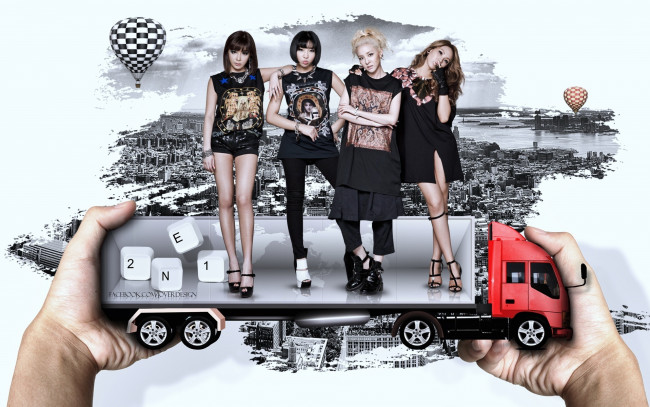 Обои картинки фото музыка, 2ne1, корея, девушки, група