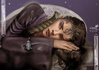 Картинка фэнтези девушки кулон арт украшения