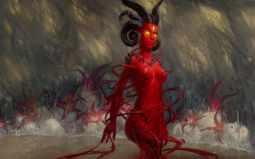 Картинка фэнтези романтика+апокалипсиса alexiuss апокалипсиса романтика тело рога демон возрождение