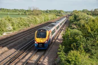 Картинка техника поезда состав локомотив железная дорога рельсы