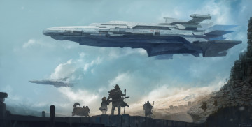 Картинка фэнтези космические+корабли +звездолеты +станции космический мир иной будущее люди корабль