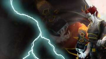 Картинка фэнтези демоны взгляд эльф оружие фон