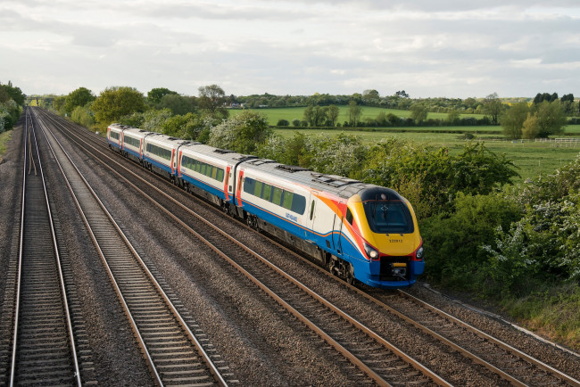 Обои картинки фото техника, поезда, рельсы, локомотив, состав, железная, дорога