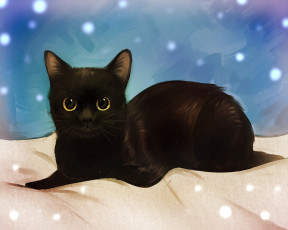 Картинка рисованное животные +коты кот