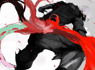 Картинка аниме tokyo+ghoul канеки
