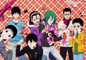 Картинка аниме yowamushi+pedal парни