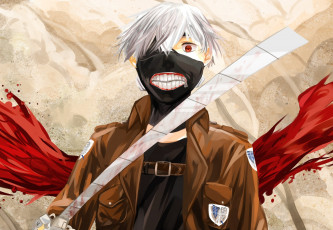 Картинка аниме tokyo+ghoul канеки