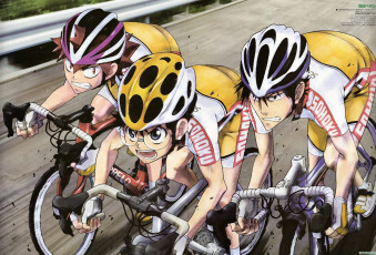 Картинка аниме yowamushi+pedal парни