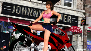 обоя 3д графика, люди-авто, мото , people- car ,  moto, фон, взгляд, девушка, мотоцикл