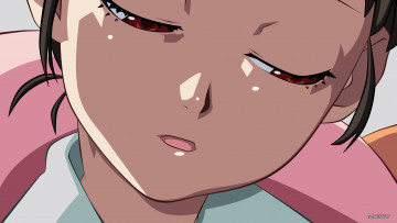 Картинка аниме bakemonogatari девушка взгляд фон