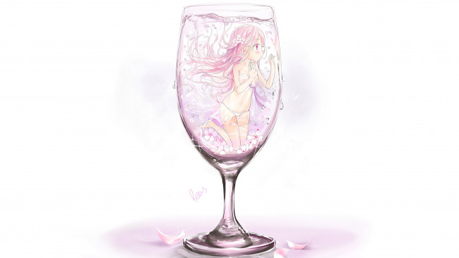 Обои картинки фото аниме, unknown,  другое, бокал
