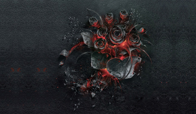 Обои картинки фото рисованное, цветы, букет, розы