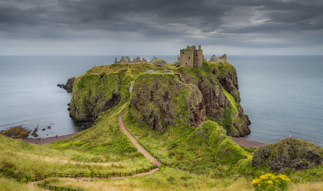 Обои картинки фото dunnottar castle, города, - дворцы,  замки,  крепости, замок, побережье