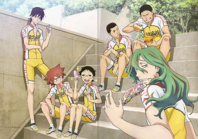 Обои картинки фото аниме, yowamushi pedal, парни