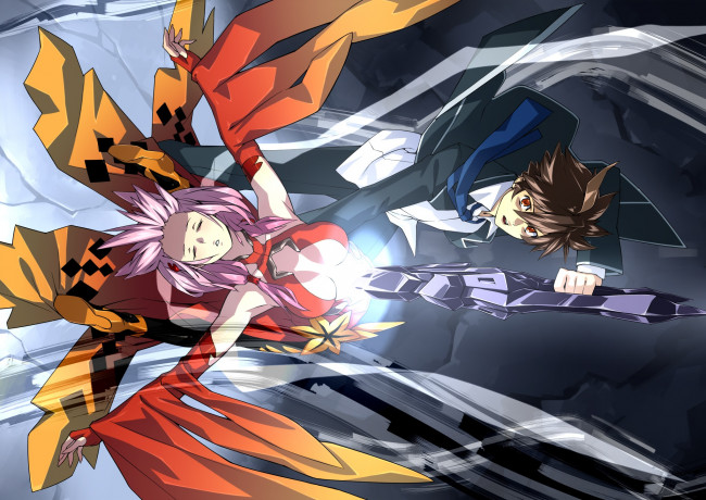 Обои картинки фото аниме, guilty crown, двое