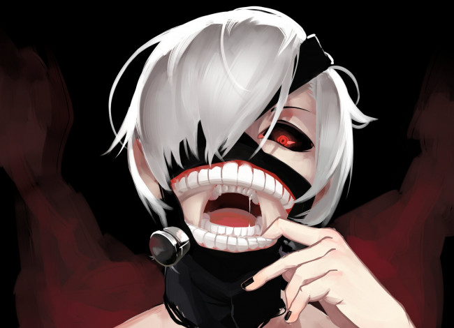 Обои картинки фото аниме, tokyo ghoul, канеки