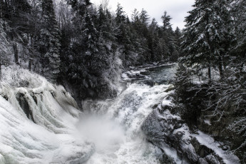 Картинка природа водопады водопад река лес