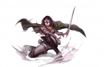 Картинка аниме shingeki+no+kyojin девушка