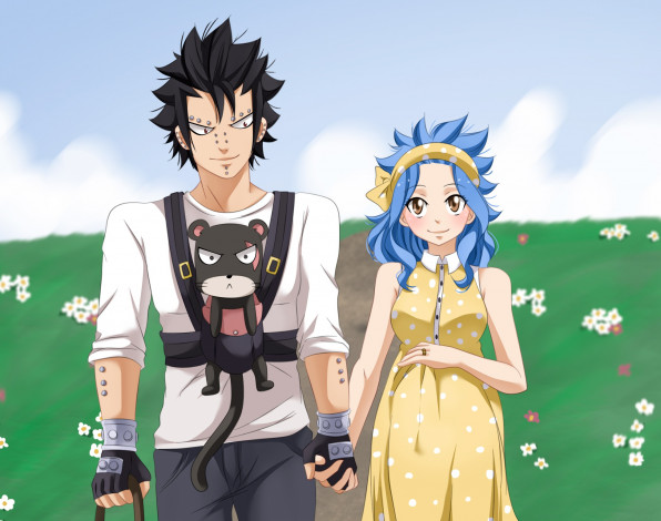 Обои картинки фото аниме, fairy tail, хвост, феи