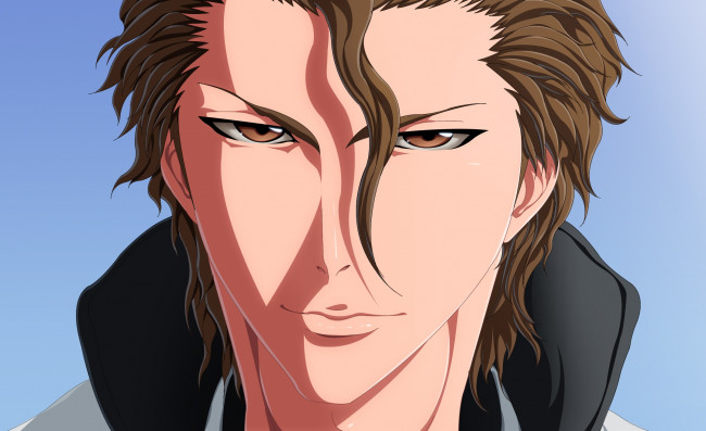 Обои картинки фото аниме, bleach, айзен