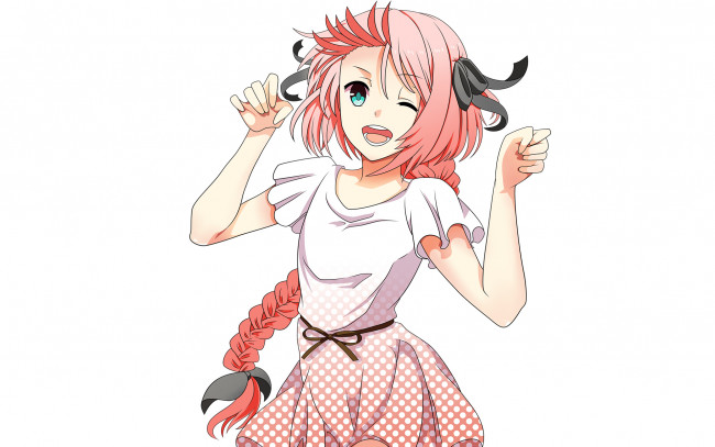 Обои картинки фото аниме, fate, stay night, девушка, взгляд, фон