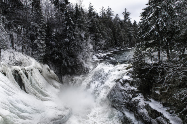 Обои картинки фото природа, водопады, водопад, река, лес